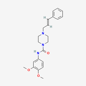 N-(3,4-dimethoxyphenyl)-4-[(E)-3-phenylprop-2-enyl]piperazine-1-carboxamide