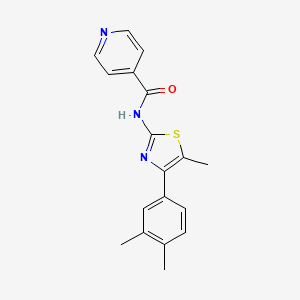 molecular formula C18H17N3OS B4619875 N-[4-(3,4-二甲苯基)-5-甲基-1,3-噻唑-2-基]异烟酰胺 