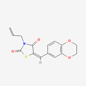 (5E)-5-(2,3-dihydro-1,4-benzodioxin-6-ylmethylidene)-3-(prop-2-en-1-yl)-1,3-thiazolidine-2,4-dione