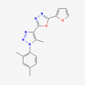 2-[1-(2,4-dimethylphenyl)-5-methyl-1H-1,2,3-triazol-4-yl]-5-(2-furyl)-1,3,4-oxadiazole