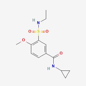 molecular formula C13H18N2O4S B4619921 N-cyclopropyl-3-[(ethylamino)sulfonyl]-4-methoxybenzamide 