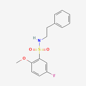 molecular formula C15H16FNO3S B4619925 5-fluoro-2-methoxy-N-(2-phenylethyl)benzenesulfonamide 