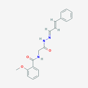 2-methoxy-N-{2-oxo-2-[2-(3-phenyl-2-propen-1-ylidene)hydrazino]ethyl}benzamide