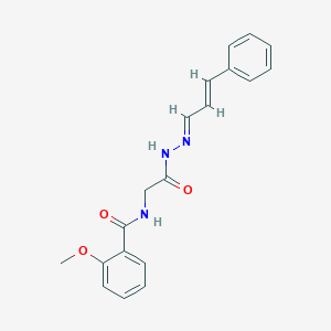 molecular formula C19H19N3O3 B4619933 2-甲氧基-N-{2-氧代-2-[2-(3-苯基-2-丙烯-1-亚甲基)肼基]乙基}苯甲酰胺 