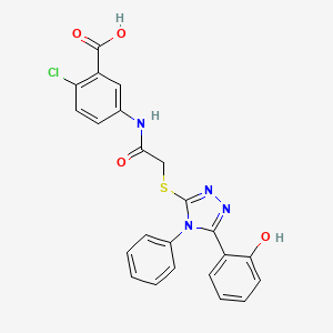 molecular formula C23H17ClN4O4S B4619954 2-chloro-5-[({[5-(2-hydroxyphenyl)-4-phenyl-4H-1,2,4-triazol-3-yl]thio}acetyl)amino]benzoic acid 
