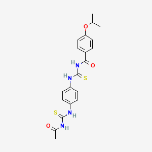 molecular formula C20H22N4O3S2 B4619960 N-{[(4-{[(acetylamino)carbonothioyl]amino}phenyl)amino]carbonothioyl}-4-isopropoxybenzamide 