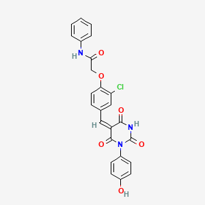 2-(2-chloro-4-{[1-(4-hydroxyphenyl)-2,4,6-trioxotetrahydro-5(2H)-pyrimidinylidene]methyl}phenoxy)-N-phenylacetamide