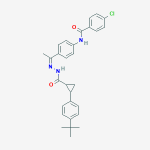 N-[4-(N-{[2-(4-tert-butylphenyl)cyclopropyl]carbonyl}ethanehydrazonoyl)phenyl]-4-chlorobenzamide