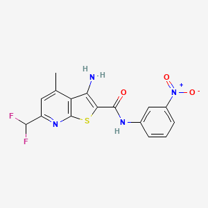 molecular formula C16H12F2N4O3S B4619998 3-氨基-6-(二氟甲基)-4-甲基-N-(3-硝基苯基)噻吩并[2,3-b]吡啶-2-甲酰胺 