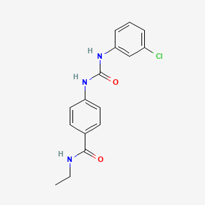 molecular formula C16H16ClN3O2 B4620000 4-({[(3-chlorophenyl)amino]carbonyl}amino)-N-ethylbenzamide 