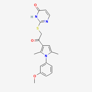 molecular formula C19H19N3O3S B4620006 2-({2-[1-(3-methoxyphenyl)-2,5-dimethyl-1H-pyrrol-3-yl]-2-oxoethyl}thio)-4(1H)-pyrimidinone 