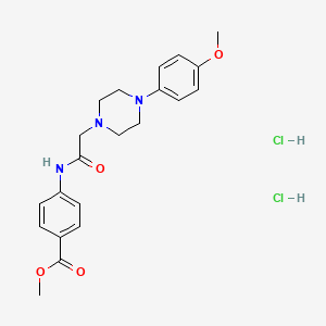 molecular formula C21H27Cl2N3O4 B4620018 methyl 4-({[4-(4-methoxyphenyl)-1-piperazinyl]acetyl}amino)benzoate dihydrochloride 
