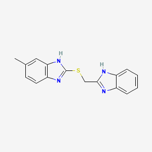 molecular formula C16H14N4S B4620021 2-[(1H-benzimidazol-2-ylmethyl)thio]-6-methyl-1H-benzimidazole 