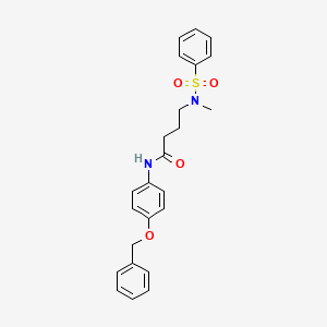 molecular formula C24H26N2O4S B4620029 N-[4-(benzyloxy)phenyl]-4-[methyl(phenylsulfonyl)amino]butanamide 