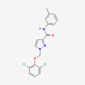 molecular formula C18H15Cl2N3O2 B4620032 1-[(2,6-dichlorophenoxy)methyl]-N-(3-methylphenyl)-1H-pyrazole-3-carboxamide 
