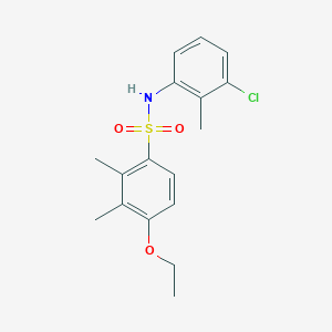 molecular formula C17H20ClNO3S B4620040 N-(3-chloro-2-methylphenyl)-4-ethoxy-2,3-dimethylbenzenesulfonamide 