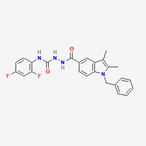 molecular formula C25H22F2N4O2 B4620048 2-[(1-苄基-2,3-二甲基-1H-吲哚-5-基)羰基]-N-(2,4-二氟苯基)肼基甲酰胺 