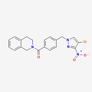 molecular formula C20H17BrN4O3 B4620055 2-{4-[(4-bromo-3-nitro-1H-pyrazol-1-yl)methyl]benzoyl}-1,2,3,4-tetrahydroisoquinoline 