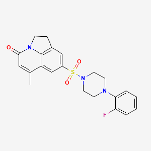 molecular formula C22H22FN3O3S B4620063 8-{[4-(2-氟苯基)哌嗪-1-基]磺酰基}-6-甲基-1,2-二氢-4H-吡咯并[3,2,1-ij]喹啉-4-酮 