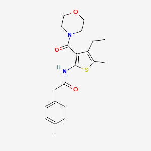 molecular formula C21H26N2O3S B4620080 N-[4-ethyl-5-methyl-3-(4-morpholinylcarbonyl)-2-thienyl]-2-(4-methylphenyl)acetamide 