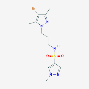 molecular formula C12H18BrN5O2S B4620096 N-[3-(4-bromo-3,5-dimethyl-1H-pyrazol-1-yl)propyl]-1-methyl-1H-pyrazole-4-sulfonamide 