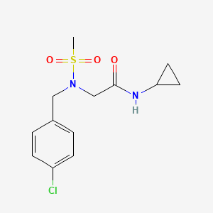 molecular formula C13H17ClN2O3S B4620099 N~2~-(4-氯苄基)-N~1~-环丙基-N~2~-(甲基磺酰基)甘氨酰胺 