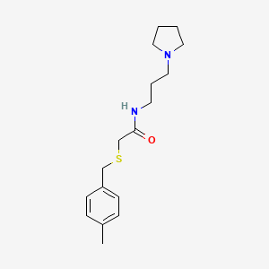 molecular formula C17H26N2OS B4620103 2-[(4-methylbenzyl)thio]-N-[3-(1-pyrrolidinyl)propyl]acetamide 