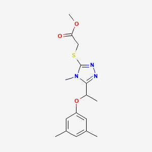 molecular formula C16H21N3O3S B4620127 methyl ({5-[1-(3,5-dimethylphenoxy)ethyl]-4-methyl-4H-1,2,4-triazol-3-yl}thio)acetate 