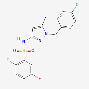 molecular formula C17H14ClF2N3O2S B4620131 N-[1-(4-chlorobenzyl)-5-methyl-1H-pyrazol-3-yl]-2,5-difluorobenzenesulfonamide 
