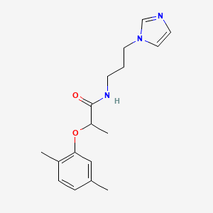 molecular formula C17H23N3O2 B4620137 2-(2,5-dimethylphenoxy)-N-[3-(1H-imidazol-1-yl)propyl]propanamide 