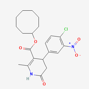 molecular formula C21H25ClN2O5 B4620144 cyclooctyl 4-(4-chloro-3-nitrophenyl)-2-methyl-6-oxo-1,4,5,6-tetrahydro-3-pyridinecarboxylate 