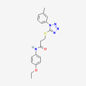 molecular formula C19H21N5O2S B4620156 N-(4-ethoxyphenyl)-3-{[1-(3-methylphenyl)-1H-tetrazol-5-yl]thio}propanamide 