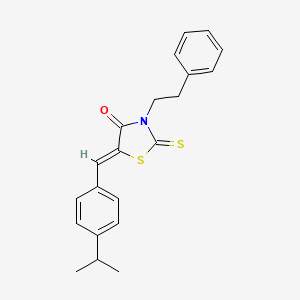 molecular formula C21H21NOS2 B4620173 5-(4-异丙基苄叉亚甲基)-3-(2-苯乙基)-2-硫代-1,3-噻唑烷-4-酮 