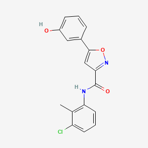 molecular formula C17H13ClN2O3 B4620212 N-(3-chloro-2-methylphenyl)-5-(3-hydroxyphenyl)-3-isoxazolecarboxamide 