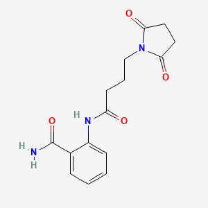 molecular formula C15H17N3O4 B4620216 2-{[4-(2,5-二氧代-1-吡咯烷基)丁酰基]氨基}苯甲酰胺 