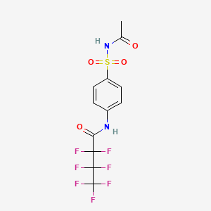 molecular formula C12H9F7N2O4S B4620244 N-{4-[(acetylamino)sulfonyl]phenyl}-2,2,3,3,4,4,4-heptafluorobutanamide 