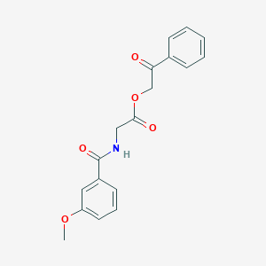 molecular formula C18H17NO5 B4620249 2-oxo-2-phenylethyl N-(3-methoxybenzoyl)glycinate 