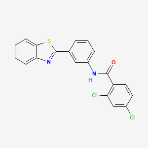 molecular formula C20H12Cl2N2OS B4620250 N-[3-(1,3-benzothiazol-2-yl)phenyl]-2,4-dichlorobenzamide 