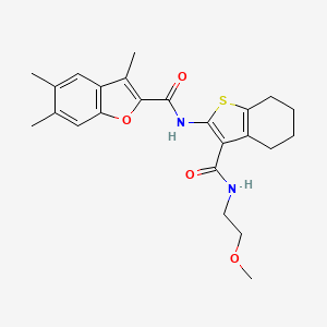 molecular formula C24H28N2O4S B4620271 N-(3-{[(2-methoxyethyl)amino]carbonyl}-4,5,6,7-tetrahydro-1-benzothien-2-yl)-3,5,6-trimethyl-1-benzofuran-2-carboxamide 
