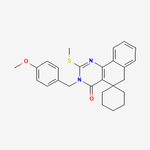 molecular formula C26H28N2O2S B4620290 3-(4-methoxybenzyl)-2-(methylthio)-3H-spiro[benzo[h]quinazoline-5,1'-cyclohexan]-4(6H)-one 