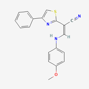 3-[(4-methoxyphenyl)amino]-2-(4-phenyl-1,3-thiazol-2-yl)acrylonitrile
