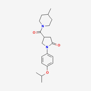 molecular formula C20H28N2O3 B4620346 1-(4-异丙氧基苯基)-4-[(4-甲基-1-哌啶基)羰基]-2-吡咯烷酮 
