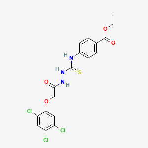 molecular formula C18H16Cl3N3O4S B4620378 ethyl 4-[({2-[(2,4,5-trichlorophenoxy)acetyl]hydrazino}carbonothioyl)amino]benzoate 