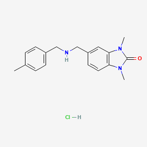 molecular formula C18H22ClN3O B4620386 盐酸1,3-二甲基-5-{[(4-甲基苄基)氨基]甲基}-1,3-二氢-2H-苯并咪唑-2-酮 