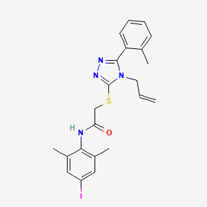 molecular formula C22H23IN4OS B4620403 2-{[4-allyl-5-(2-methylphenyl)-4H-1,2,4-triazol-3-yl]thio}-N-(4-iodo-2,6-dimethylphenyl)acetamide 
