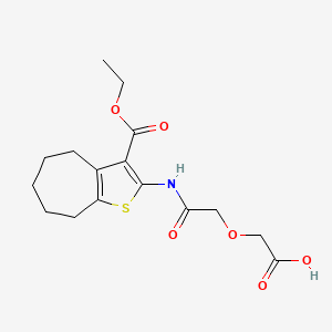 (2-{[3-(ethoxycarbonyl)-5,6,7,8-tetrahydro-4H-cyclohepta[b]thien-2-yl]amino}-2-oxoethoxy)acetic acid