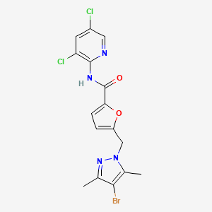 5-[(4-bromo-3,5-dimethyl-1H-pyrazol-1-yl)methyl]-N-(3,5-dichloro-2-pyridinyl)-2-furamide