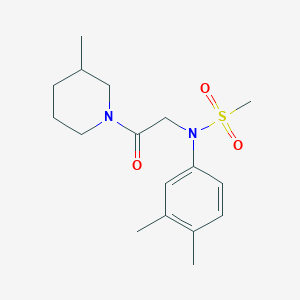 molecular formula C17H26N2O3S B4620439 N-(3,4-dimethylphenyl)-N-[2-(3-methyl-1-piperidinyl)-2-oxoethyl]methanesulfonamide 