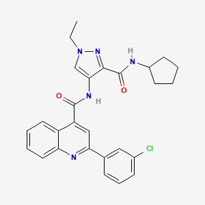 2-(3-chlorophenyl)-N-{3-[(cyclopentylamino)carbonyl]-1-ethyl-1H-pyrazol-4-yl}-4-quinolinecarboxamide