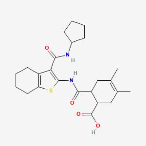 6-[({3-[(cyclopentylamino)carbonyl]-4,5,6,7-tetrahydro-1-benzothien-2-yl}amino)carbonyl]-3,4-dimethyl-3-cyclohexene-1-carboxylic acid